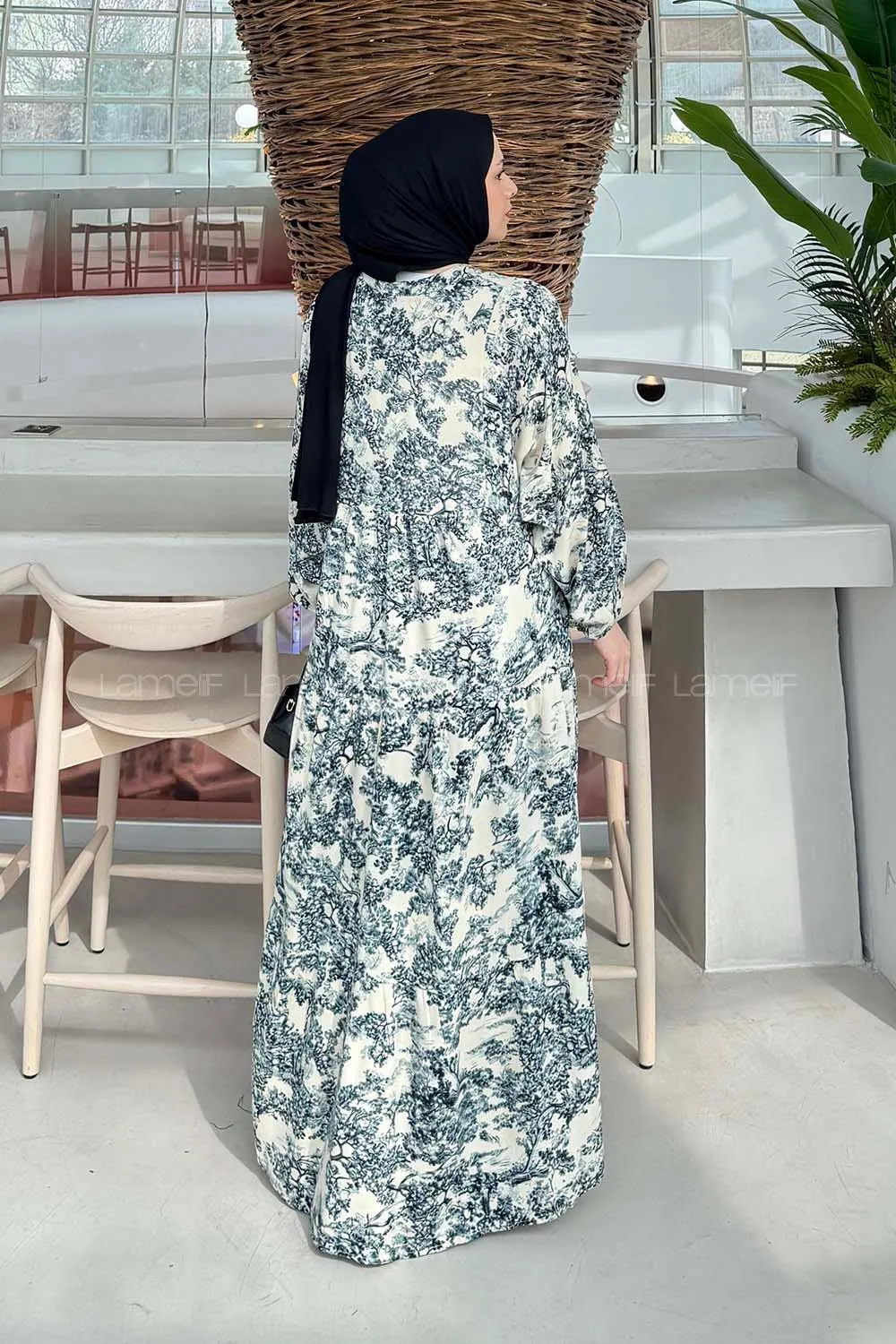 Lamelif Katleya Model Elbise Füme - 4