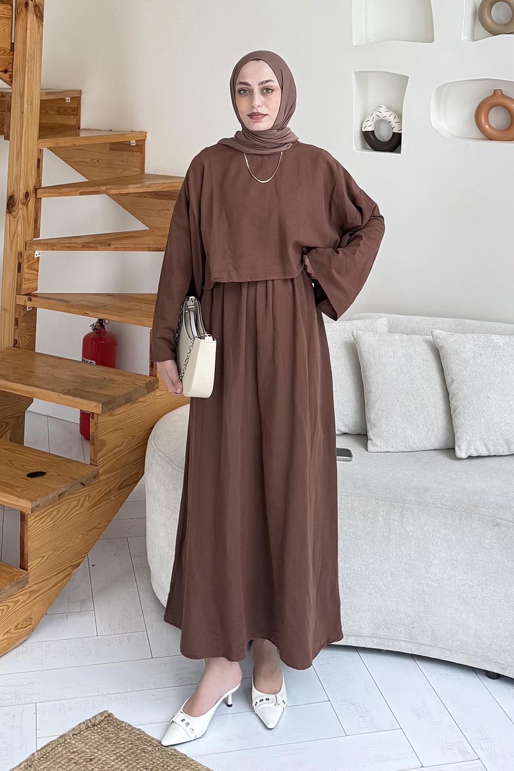 Alt Üst Pijama Takımı Bej