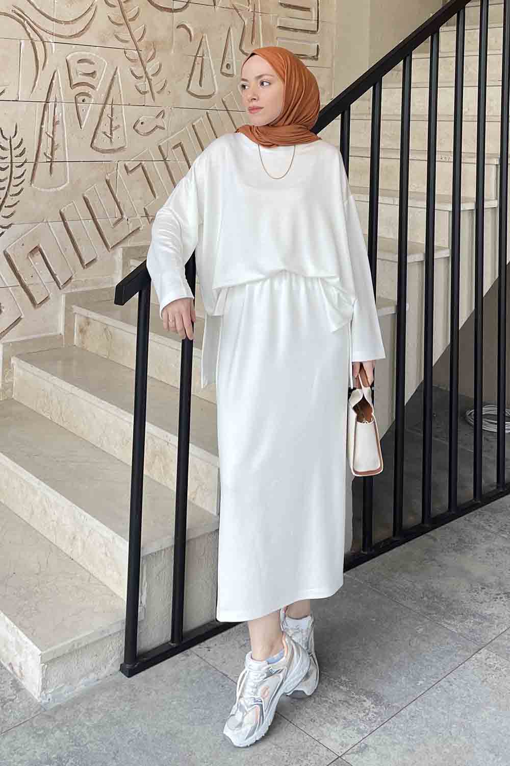 Atletli Pijama Takımı Ekru