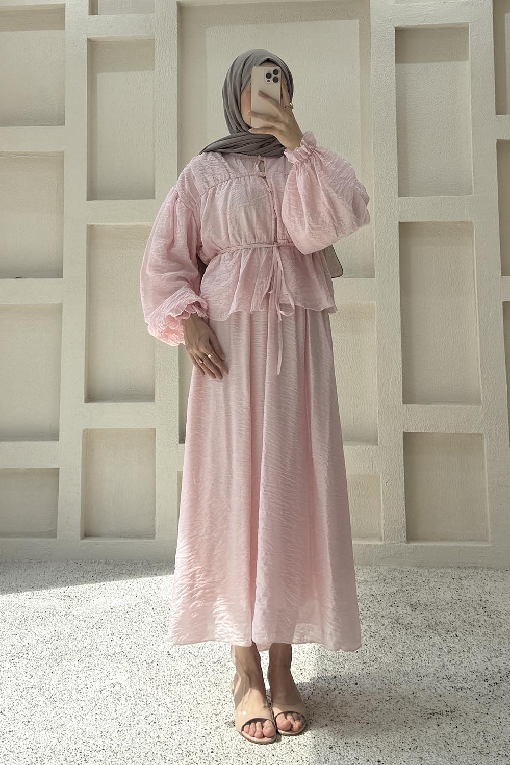 Şortlu Pijama Takımı Pudra